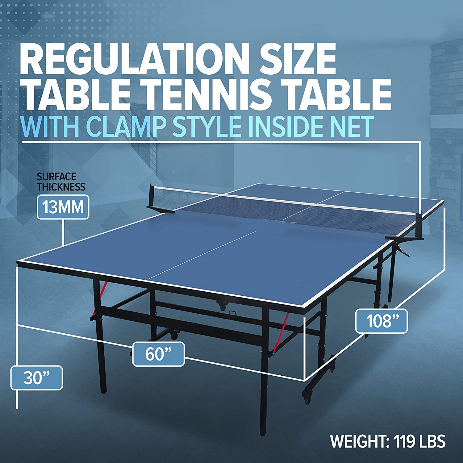 Table Tennis Foldable Table with Wheels - Ali Sports