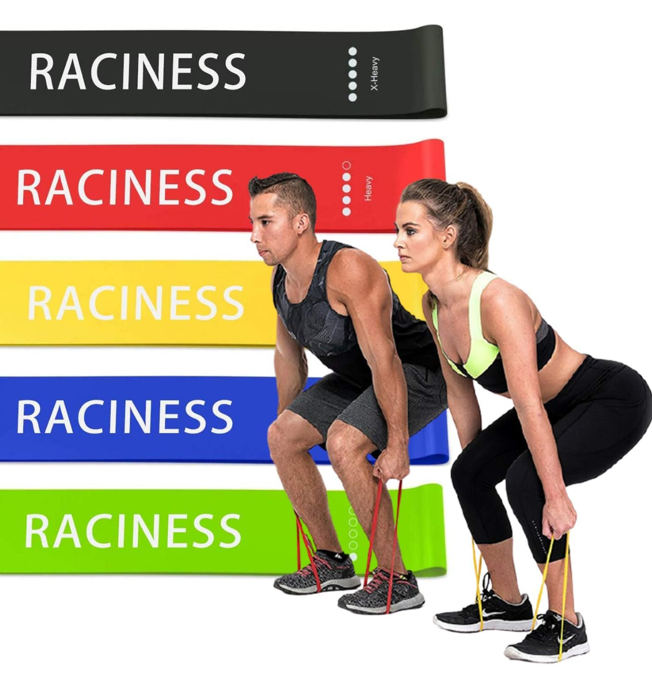 Raciness Resistance Bands Set of 5 - Perfect for Full Body Workouts Ali Sports