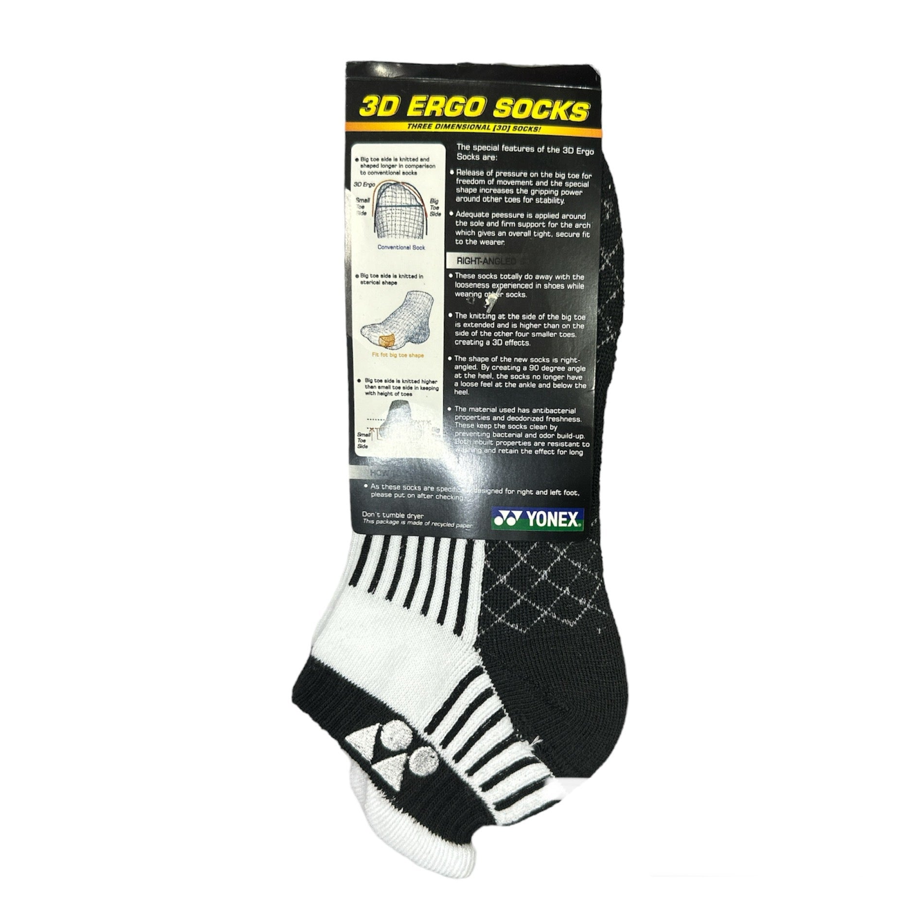 Yonex 3D Ergo Low-Cut Two Tone Socks - Ali Sports