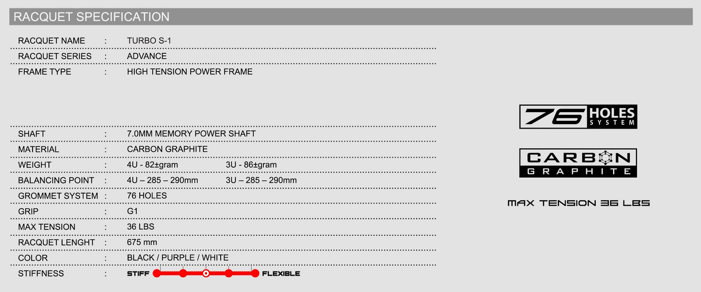 Felet Turbo S-1 Badminton Racket