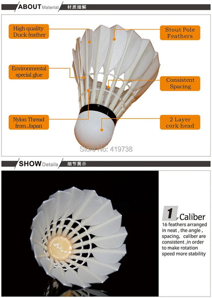 Wecan Gold Badminton Feather Shuttlecocks - 1 Dozen - Ali Sports