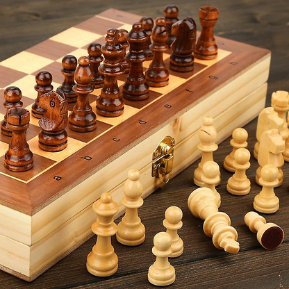 Wooden Chess Checkers Set - Ali Sports