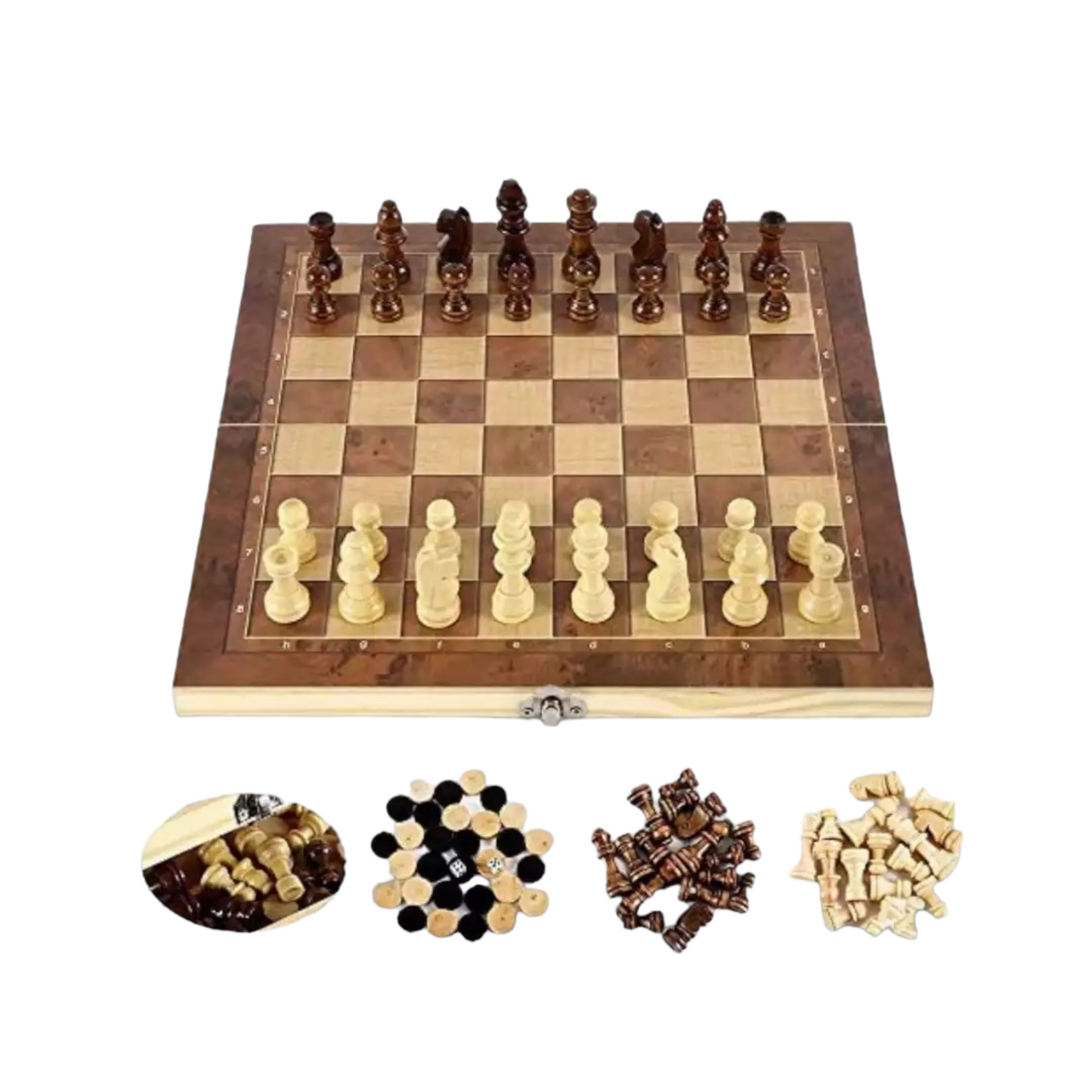 Wooden Chess Checkers Set - Ali Sports